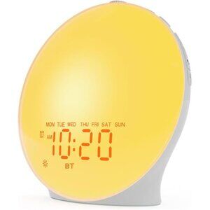 Sunrise Alarm Clock White Noise Sound Machine Bluetooth Night Light Bedroom Kids